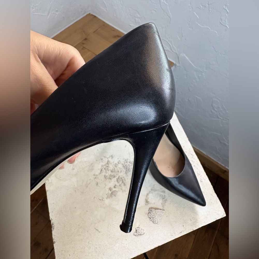 Aldo Stasya Black Leather Pointed-Toe Stiletto Pump sz 8.5 preloved - Picture 5 of 9